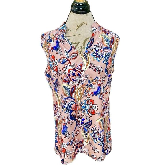 Womens Blouse Top Sz XL Tunic Sleeveless Mod, 60s/70s, Retro, Pop Art, Groovy - Picture 2 of 10